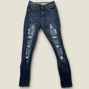 VIP Dark Blue Ripped Skinny Jeans Size‎ 0/24 streetwear